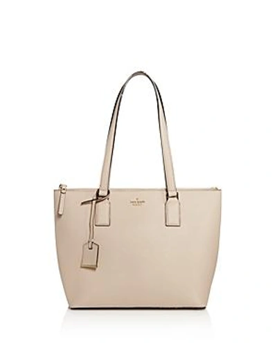 Shop Kate Spade New York Cameron Street Lucie Small Leather Tote In Tusk Ivory/gold