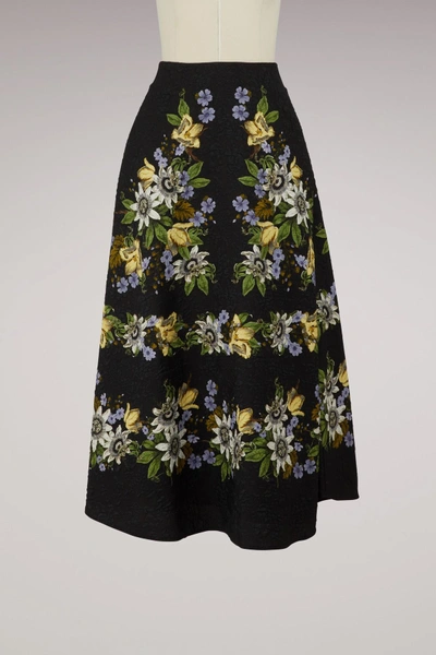 Shop Erdem Tiana Long Skirt In Black Multi