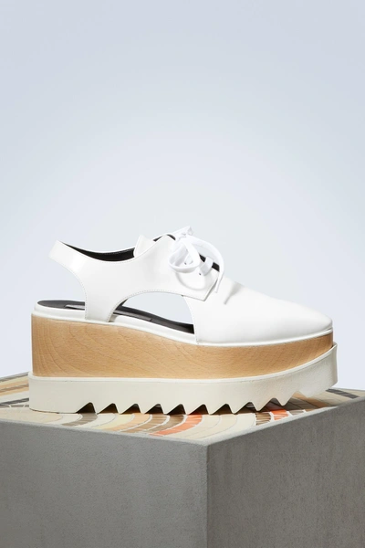 Shop Stella Mccartney Elyse Cut-out Derby Shoes In 9000 - White