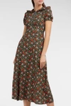 ALEXA CHUNG Hooded Floral-Print Crepe Dress