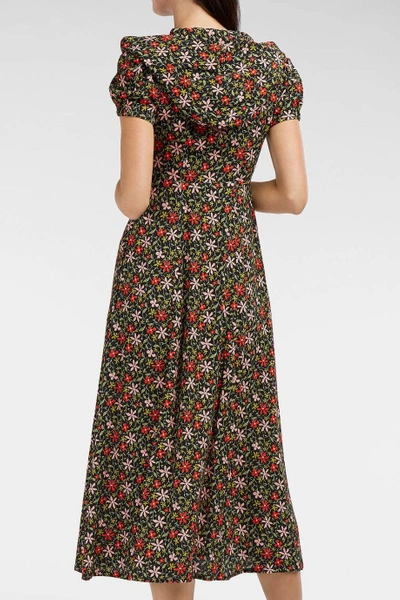 Shop Alexa Chung Hooded Floral-print Crepe Dress