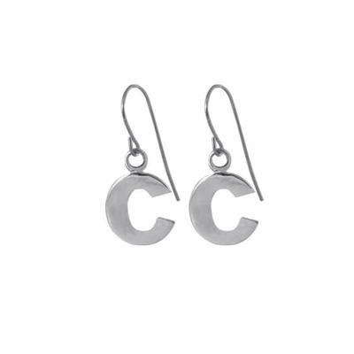 Shop Edge Only Letter Earrings In Silver