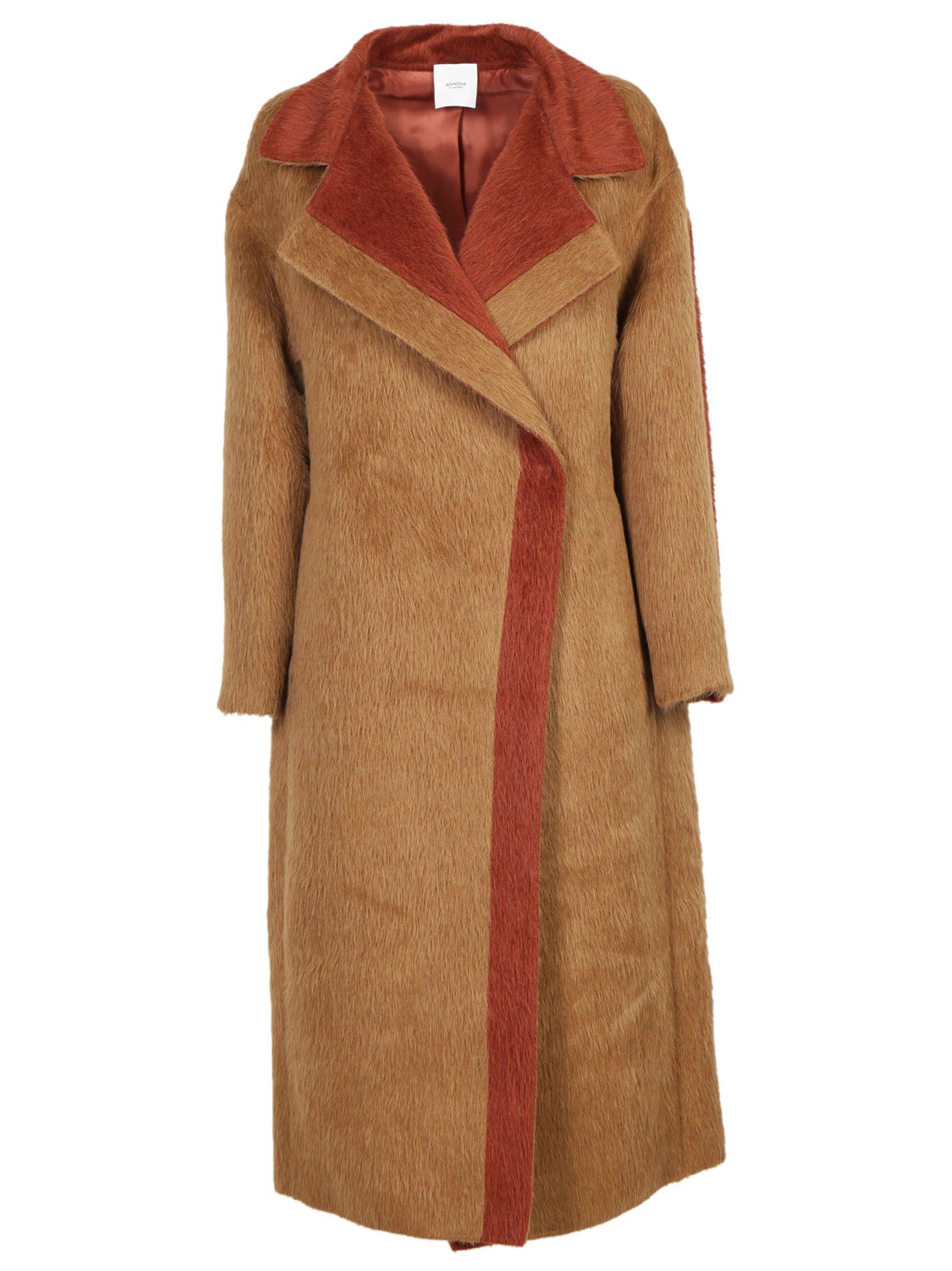 Agnona Alpaca & Wool Coat In Brown | ModeSens