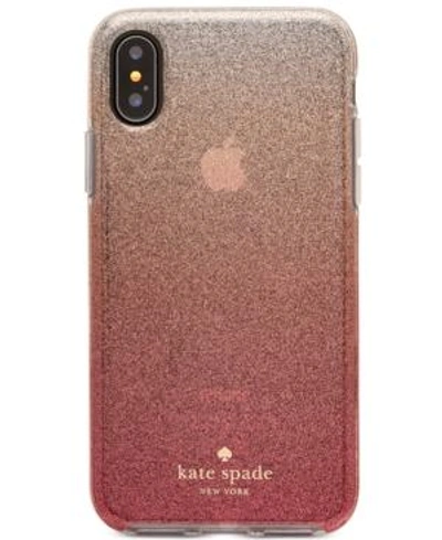 Shop Kate Spade New York Glitter Ombre Iphone X Case In Pink Glitter