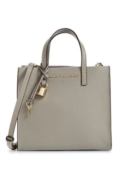 Shop Marc Jacobs The Grind Mini Colorblock Leather Tote - Grey In Stone Grey