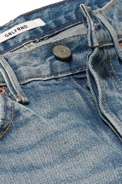 Shop Grlfrnd Karolina Distressed High-rise Skinny Jeans In Light Denim