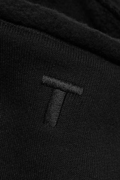 Shop Alexander Wang T Cotton-fleece Bra Top In Black