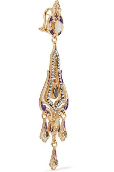 Shop Percossi Papi Gold-plated And Enamel Multi-stone Earrings