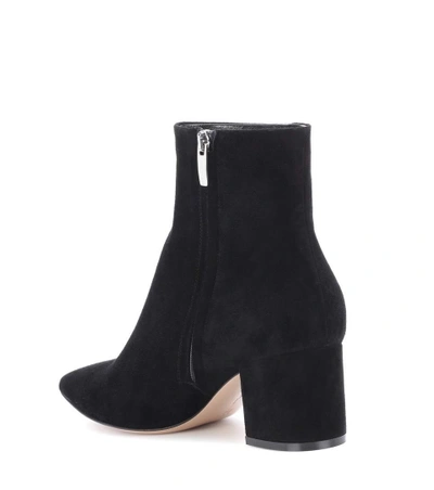 Shop Gianvito Rossi Piper 60 Suede Ankle Boots In Black