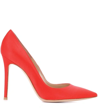 Shop Gianvito Rossi Gianvito 105 Satin Pumps In Red