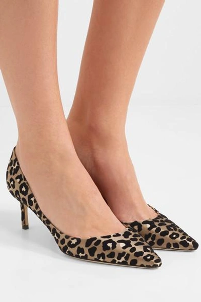 Shop Jimmy Choo Romy 60 Leopard-print Devoré-satin Pumps In Leopard Print