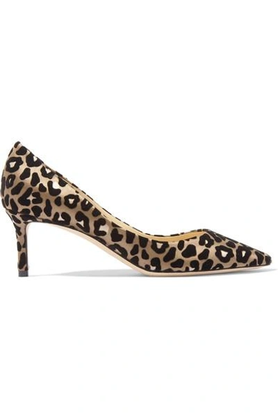 Shop Jimmy Choo Romy 60 Leopard-print Devoré-satin Pumps In Leopard Print