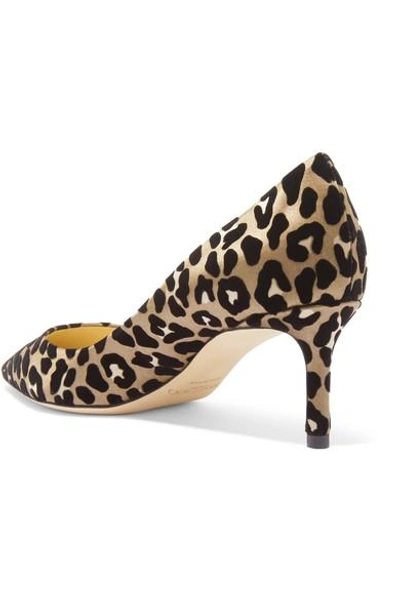 Shop Jimmy Choo Romy 60 Leopard-print Devoré-satin Pumps In Leopard Print