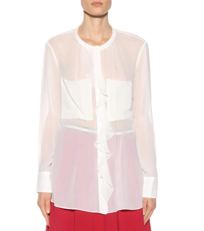 Shop Dorothee Schumacher Sensitive Lightness Silk Top In White