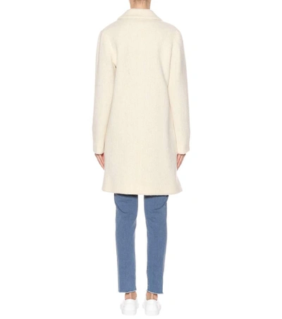 Shop Apc Wool And Mohair Coat In White
