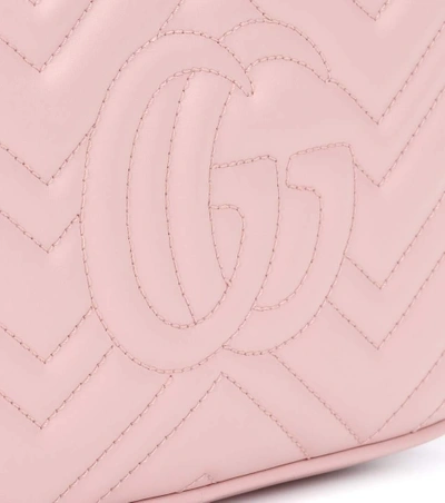 Shop Gucci Gg Marmont Leather Crossbody Bag In Pink