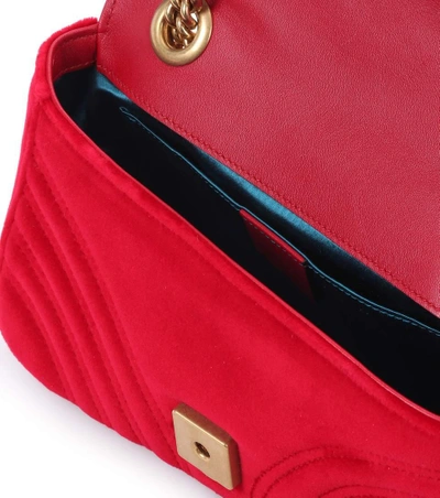 Shop Gucci Gg Marmont Mini Shoulder Bag In Red