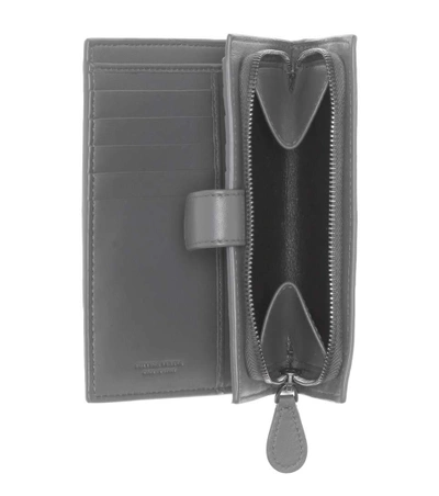 Shop Bottega Veneta Continental Intrecciato Leather Wallet In Grey
