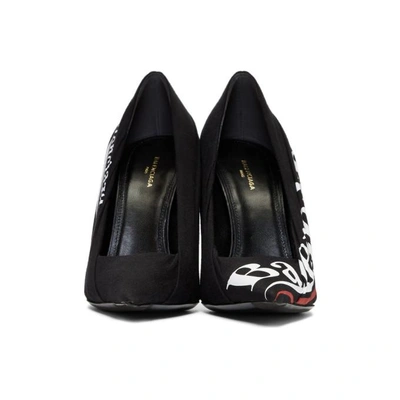 Shop Balenciaga Black Campaign T-shirt Heels In 1091 Black