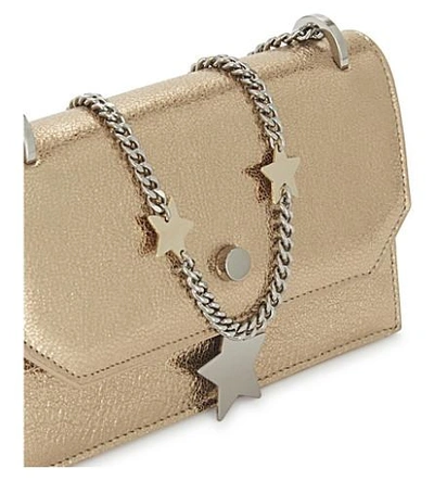 Shop Jimmy Choo Serena Glitter Leather Cross-body Bag In Gold