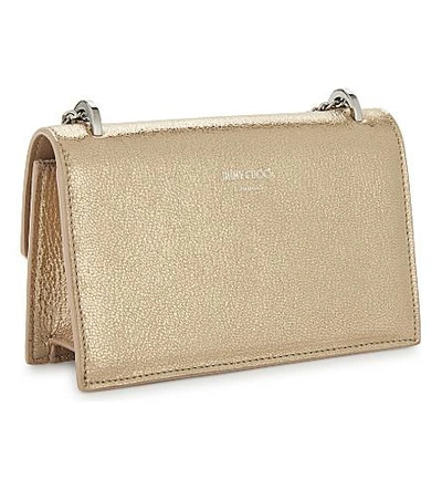 Shop Jimmy Choo Serena Glitter Leather Cross-body Bag In Gold