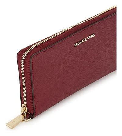 Shop Michael Michael Kors Money Pieces Leather Continental Wallet In Mulberry