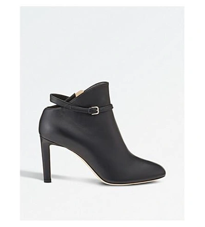 Shop Jimmy Choo Tor 85 Leather Ankle Boots In Black