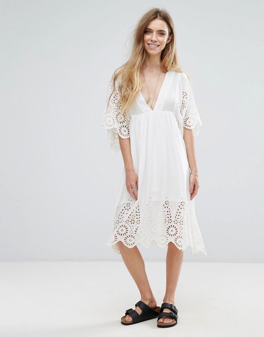Ganni Yoko Lace Dress - White | ModeSens