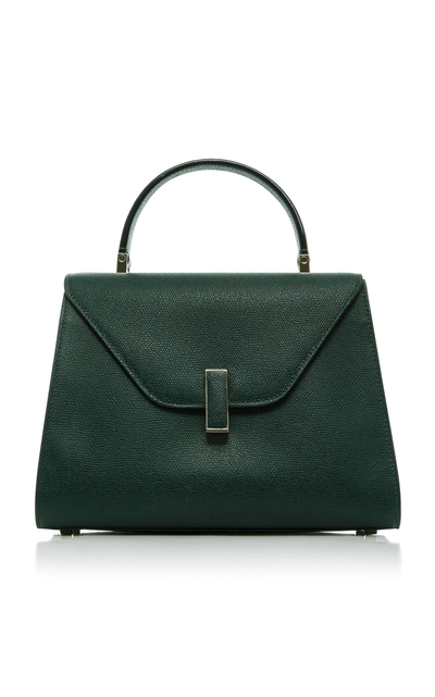 Shop Valextra Iside Medium Leather Bag In Green