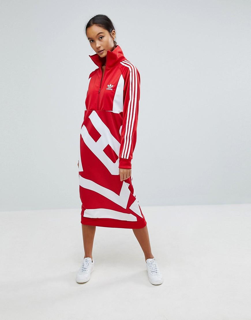 adidas graphic dress red