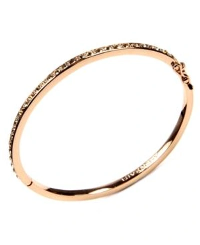 Shop Givenchy Bracelet, Silk Swarovski Element Bangle In Rose Gold-tone