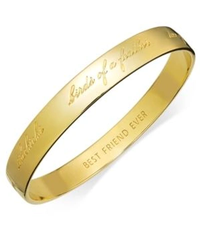 Shop Kate Spade New York Bridesmaid Engraved Idiom Bangle Bracelet In Gold-tone