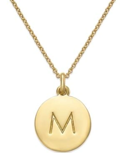 Shop Kate Spade 12k Gold-plated Initials Pendant Necklace, 17" + 3" Extender In M