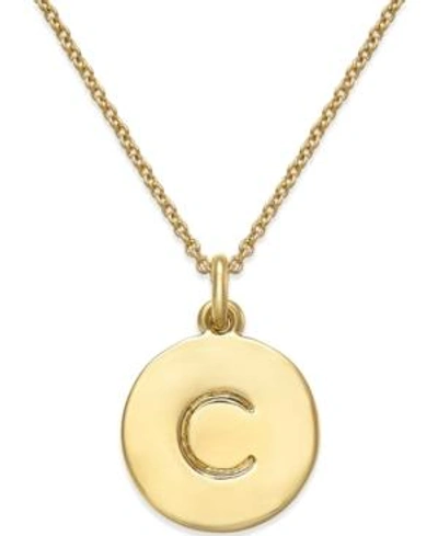 Shop Kate Spade 12k Gold-plated Initials Pendant Necklace, 17" + 3" Extender In C
