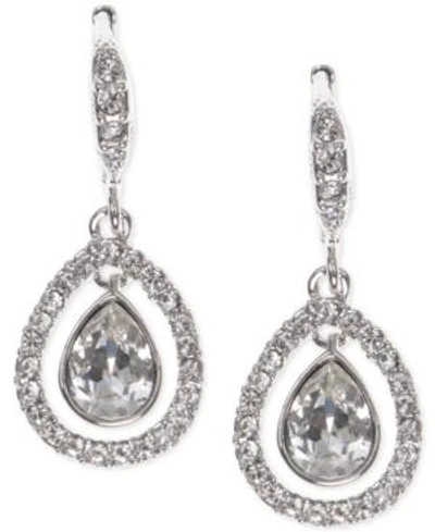 Shop Givenchy Crystal Orbital Pave Drop Earrings In Silver