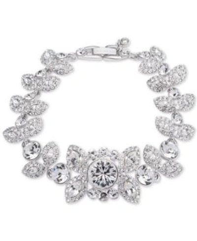 Shop Givenchy Crystal And Pave Decorative Bracelet In Silver