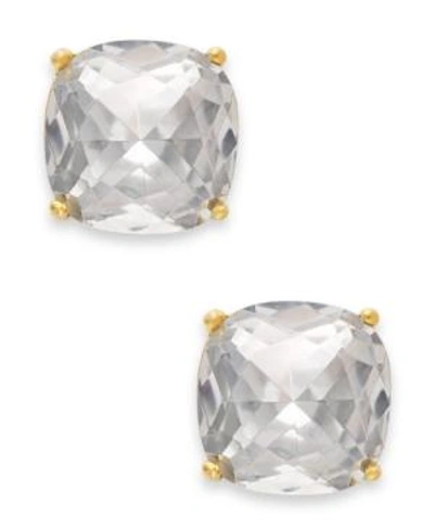 Shop Kate Spade New York Square Stud Earrings In Clear