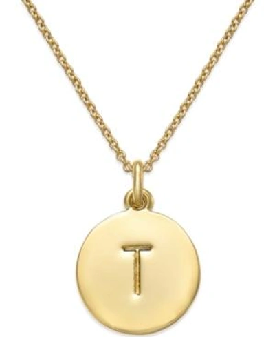 Shop Kate Spade 12k Gold-plated Initials Pendant Necklace, 17" + 3" Extender In T