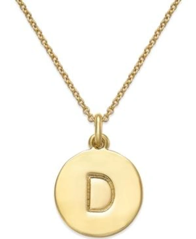 Shop Kate Spade 12k Gold-plated Initials Pendant Necklace, 17" + 3" Extender In D