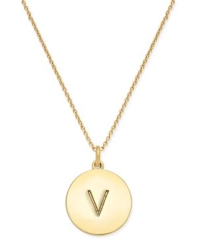 Shop Kate Spade New York 12k Gold-plated Initials Pendant Necklace, 17" + 3" Extender In V
