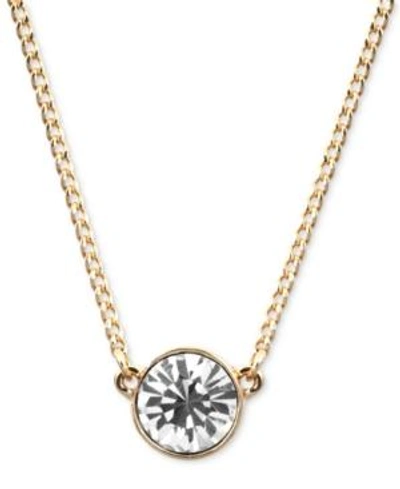 Shop Givenchy Necklace, Swarovski Element Pendant, 16" + 2" Extender In Gold-tone