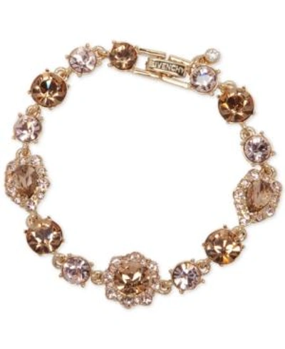 Shop Givenchy Stone And Crystal Link Bracelet In Gold