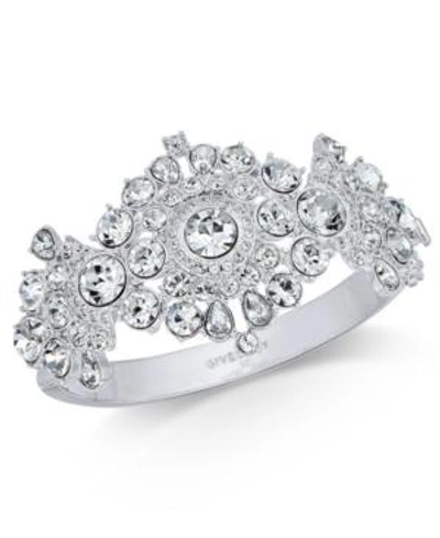 Shop Givenchy Silver-tone Crystal Statement Bangle Bracelet