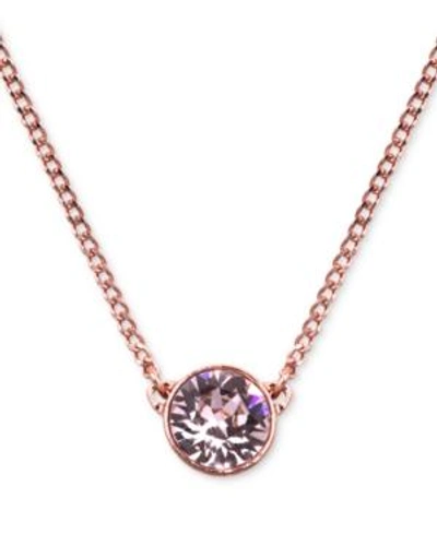 Shop Givenchy Necklace, Swarovski Element Pendant, 16" + 2" Extender In Rose Gold-tone
