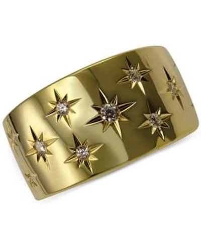 Shop Marchesa Diamond Star Wedding Band (1/6 Ct. T.w.) In 18k White Gold, Gold Or Rose Gold, Created For Macy's In Yellow Gold