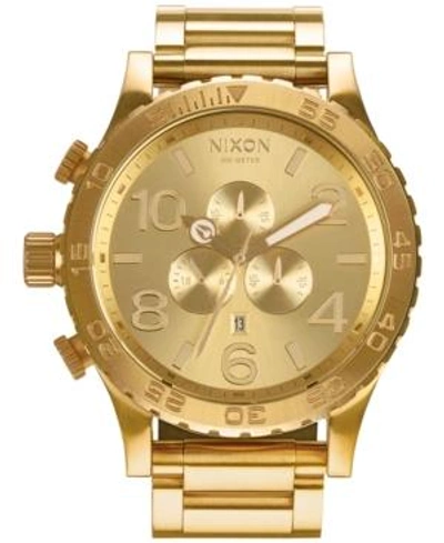 Shop Nixon Men's 51-30 Chronograph Stainless Steel Bracelet Watch 51mm A083 In Gold