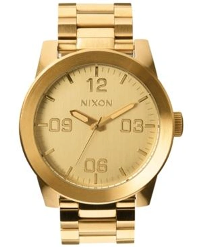 Shop Nixon Men's Corporal Stainless Steel Bracelet Watch 48mm A346 In Gold