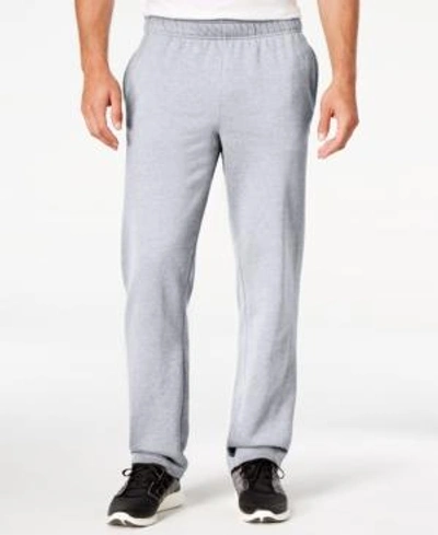 Champion Powerblend Open Bottom Sweatpants With Pockets In Oxford Gray