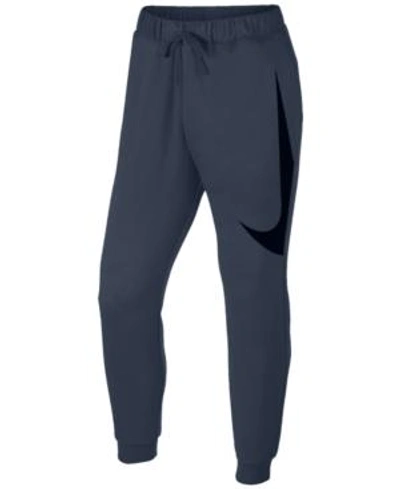 Shop Nike Men's Mixed Media Logo Sweatpants In Armory Navy