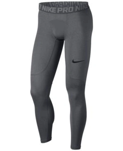 Shop Nike Men's Pro Dri-fit Compression Leggings In Carbon Heather
